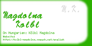 magdolna kolbl business card